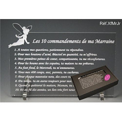 Les 10 commandements de MARRAINE - Fée texte Junior - Cadeau Baptême & Communion