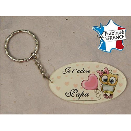Porte Clef - Papa je t'adore (Cadeau Baptême, fête des pères, anniversaire, Noël …)
