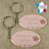 Lot 2 Portes Clefs - 1 Parrain + 1 Marraine (Cadeau Parrain Marraine Baptême Communion Noël, annonce et demande Parrain