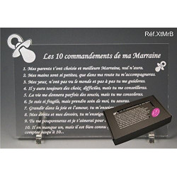 10 Commandements - Tototte texte Baby - Cadeau Baptême & Communion (1 Marraine)