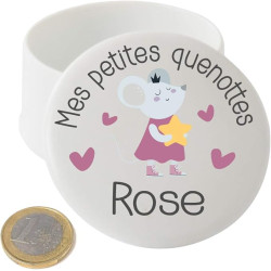 Grande Boîte à Dents de Lait en Porcelaine – Personnalisée avec le Prénom de l'Enfant + Texte Personnalisable – Petite Souris