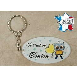 Porte Clef - Tonton je t'adore (Cadeau anniversaire, noël, annonce de naissance ...)