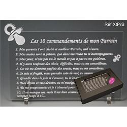 Les 10 commandements de PARRAIN - Tototte texte Baby - Cadeau Baptême & Communion