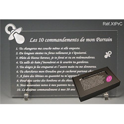 Les 10 commandements de PARRAIN - Tototte texte Comique - Cadeau Baptême & Communion