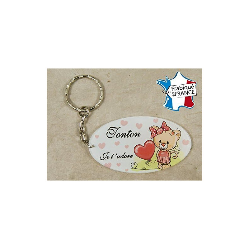 Porte Clef - Tonton je t'adore (Cadeau anniversaire, noël, annonce de naissance ...)