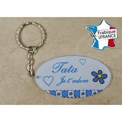 Porte Clef - Tata je t'adore (Cadeau anniversaire, noël, annonce de naissance …)