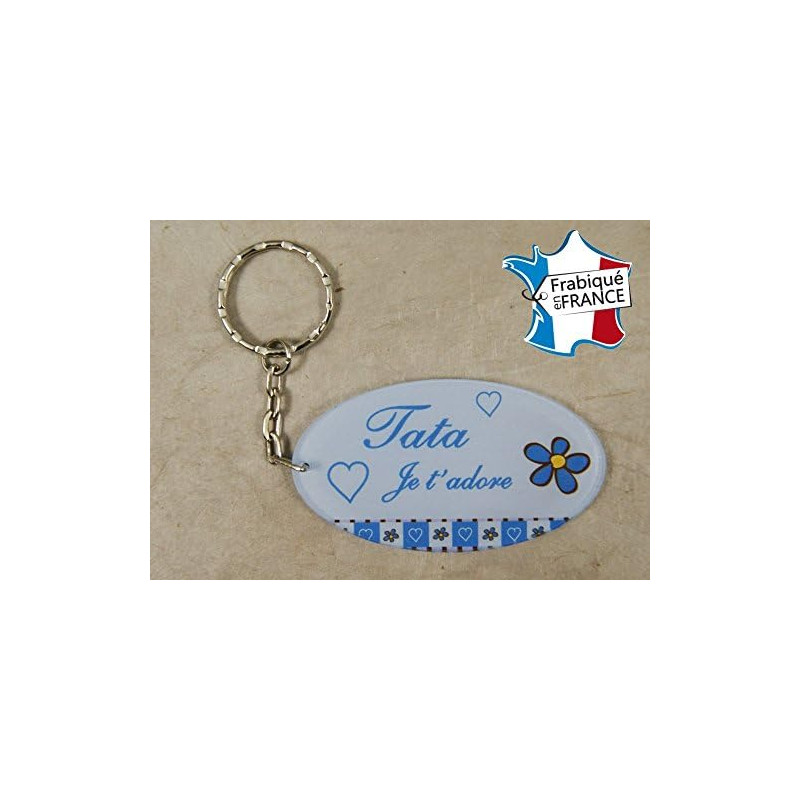 Porte Clef - Tata je t'adore (Cadeau anniversaire, noël, annonce de naissance …)