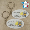 Lot 2 Portes Clefs - 1 Papy + 1 Mamy (Cadeau anniversaire, noël pour papi et mamie, fête des grands pères grands mères …)