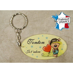 Porte Clef - Tonton je t'adore (Cadeau anniversaire, noël, annonce de naissance ...)
