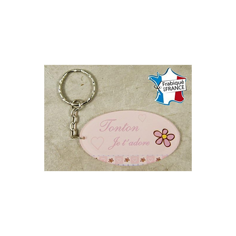 Porte Clef - Tonton je t'adore (Cadeau anniversaire, noël, annonce de naissance ...)