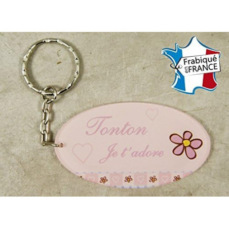 Porte Clef - Tonton je t'adore (Cadeau anniversaire, noël, annonce de naissance ...)