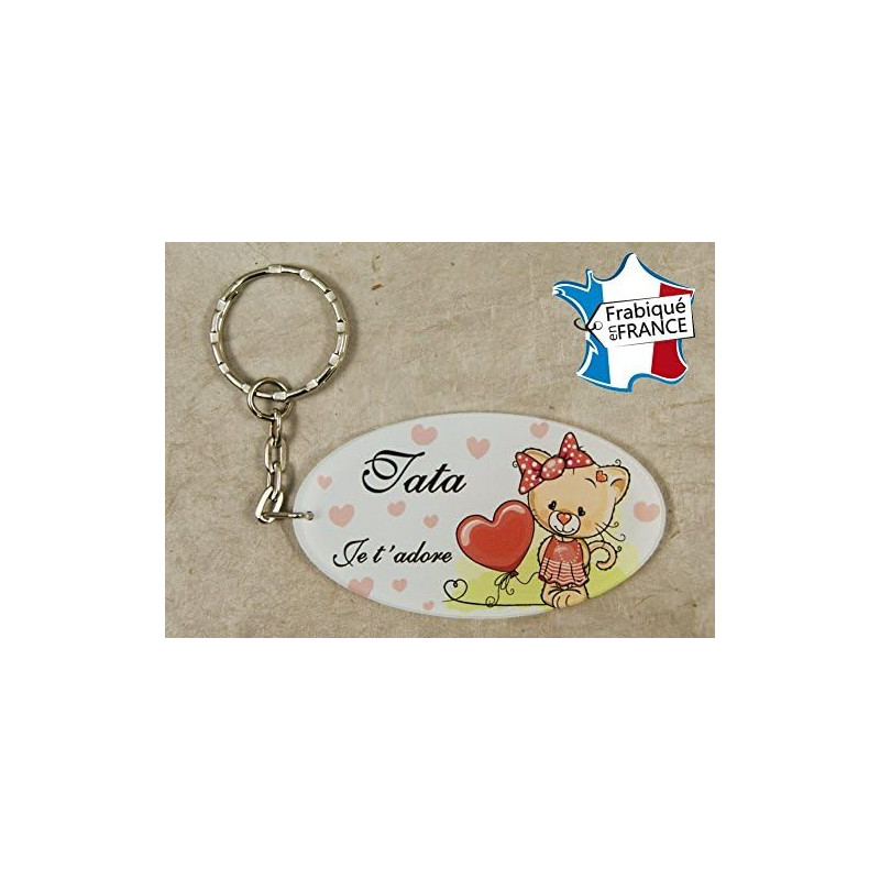Porte Clef - Tata je t'adore (Cadeau anniversaire, noël, annonce de naissance …)