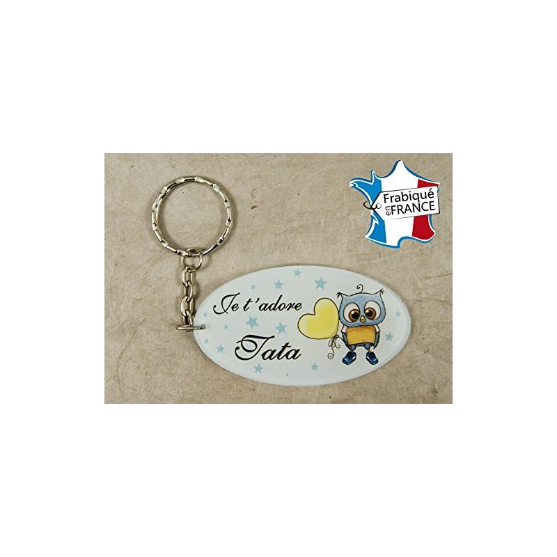 Porte Clef - Tata je t'adore (Cadeau anniversaire, noël, annonce de naissance …)