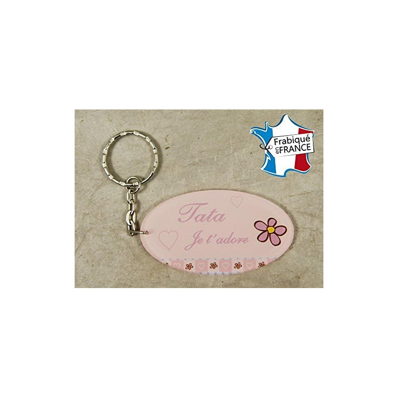 Porte Clef - Tata je t'adore (Cadeau anniversaire, noël, annonce de naissance …)