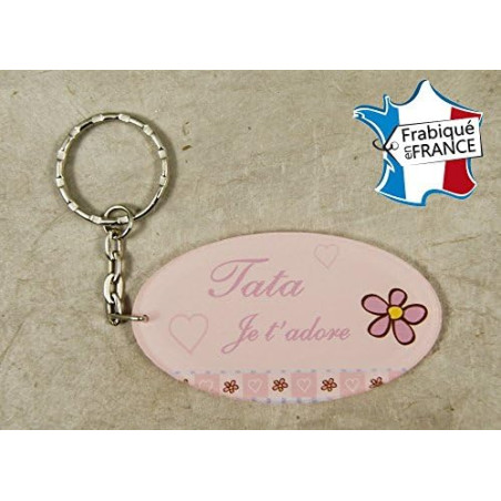 Porte Clef - Tata je t'adore (Cadeau anniversaire, noël, annonce de naissance …)