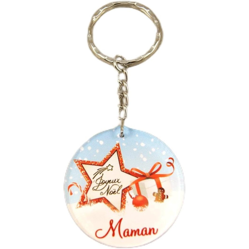 Porte Clef – Joyeux Noël Maman (Cadeau de Noël pour Maman - décoration de Sapin)