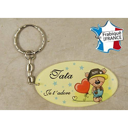 Porte Clef - Tata je t'adore (Cadeau anniversaire, noël, annonce de naissance …)