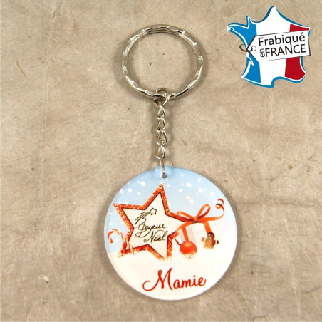 Porte Clef – Joyeux Noël Mamie (Cadeau de Noël pour Mamy - décoration de Sapin)