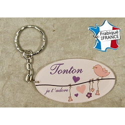 Porte Clef - Tonton je t'adore (Cadeau anniversaire, noël, annonce de naissance ...)