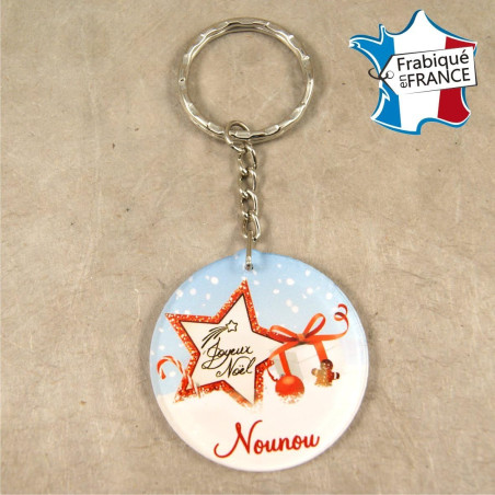 Porte Clef – Joyeux Noël Nounou (Cadeau de Noël pour Nounou - décoration de Sapin)