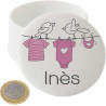 Grande Boîte à Dents de Lait en Porcelaine – Personnalisée avec le Prénom de l'Enfant – Dents de la Petite Souris – Impression