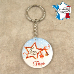Porte Clef – Joyeux Noël Papi (Cadeau de Noël pour Papy - décoration de Sapin)