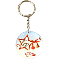 Porte Clef – Joyeux Noël Tata (Cadeau de Noël pour Tata - décoration de Sapin)