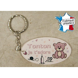Porte Clef - Tonton je t'adore (Cadeau anniversaire, noël, annonce de naissance ...)