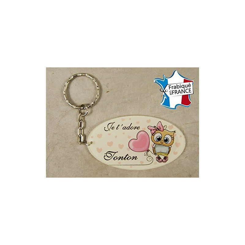 Porte Clef - Tonton je t'adore (Cadeau anniversaire, noël, annonce de naissance ...)