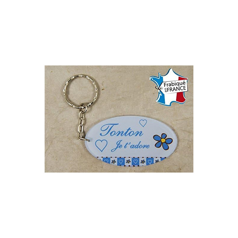 Porte Clef - Tonton je t'adore (Cadeau anniversaire, noël, annonce de naissance ...)