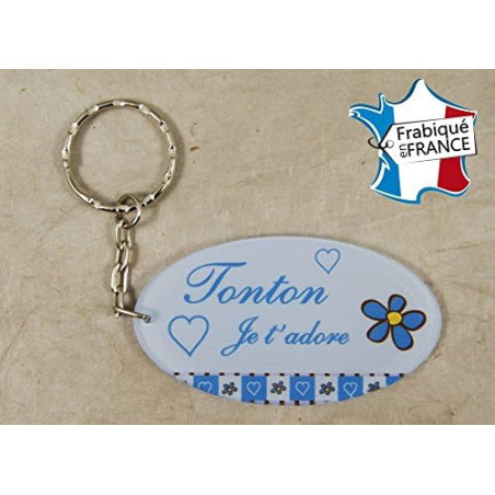 Porte Clef - Tonton je t'adore (Cadeau anniversaire, noël, annonce de naissance ...)