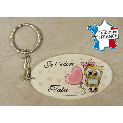 Porte Clef - Tata je t'adore (Cadeau anniversaire, noël, annonce de naissance …)