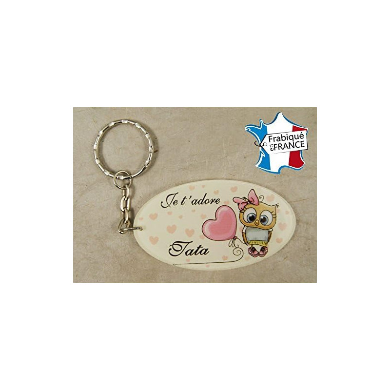 Porte Clef - Tata je t'adore (Cadeau anniversaire, noël, annonce de naissance …)