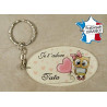 Porte Clef - Tata je t'adore (Cadeau anniversaire, noël, annonce de naissance …)