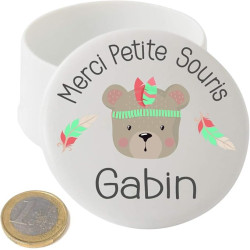 Grande Boîte à Dents de Lait en Porcelaine – Personnalisée avec le Prénom de l'Enfant + Texte Personnalisable – Petite Souris