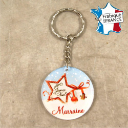 Gravure Events Porte Clef – Joyeux Noël Marraine (Cadeau de Noël pour Marraine - décoration de Sapin)