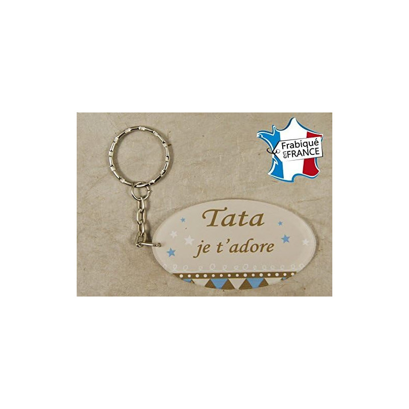 Porte Clef - Tata je t'adore (Cadeau anniversaire, noël, annonce de naissance …)