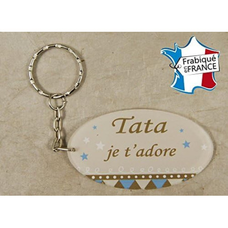 Porte Clef - Tata je t'adore (Cadeau anniversaire, noël, annonce de naissance …)