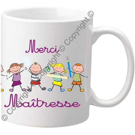Mug Merci MAITRESSE - Le Cadeau Original de Fin d'Année Scolaire. L'école est finie ! Vive les Vacances !