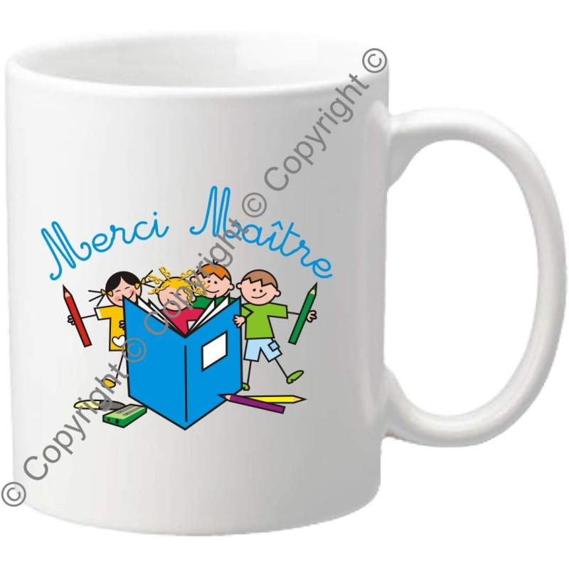 Mug Merci MAITRE - Le Cadeau Original de Fin d'Année Scolaire. L'école est finie ! Vive les Vacances !