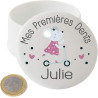 Grande Boîte à Dents de Lait en Porcelaine – Personnalisée avec le Prénom de l'Enfant + Texte Personnalisable – Petite Souris