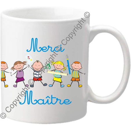 Mug Merci MAITRE - Le Cadeau Original de Fin d'Année Scolaire. L'école est finie ! Vive les Vacances !
