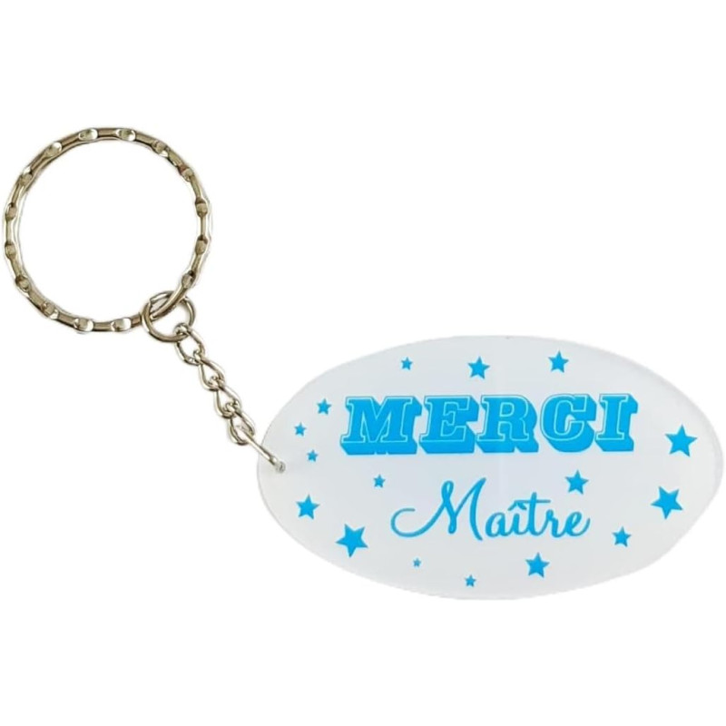 Porte Clef Merci Maître - Le Cadeau Original de Fin d'Année Scolaire. L'école est finie ! Vive les Vacances !