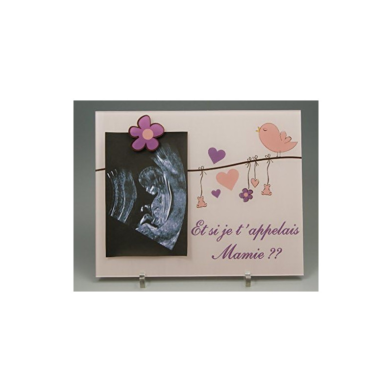 Gravure Events Cadre Photo Aimant – Et si je t'appelais Mamie (Cadeau orignal pour annoncer une Naissance )