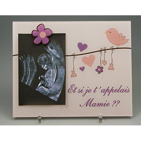 Gravure Events Cadre Photo Aimant – Et si je t'appelais Mamie (Cadeau orignal pour annoncer une Naissance )