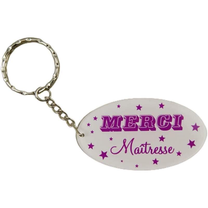 Porte Clef Merci Maîtresse - Le Cadeau Original de Fin d'Année Scolaire. L'école est finie ! Vive les Vacances !