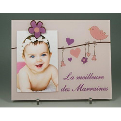 Gravure Events (KdLMrMeil) Cadre Photo pour Marraine – (Cadeaux originaux pour Parrain Marraine - Baptême, Anniversaire
