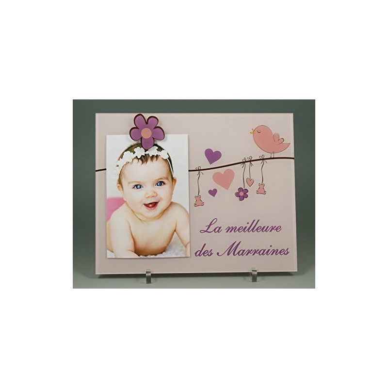 Gravure Events (KdLMrMeil) Cadre Photo pour Marraine – (Cadeaux originaux pour Parrain Marraine - Baptême, Anniversaire