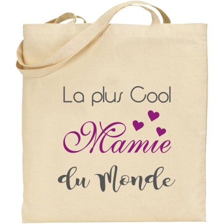Tote Bag - Sac en Toile - Cadeau pour Mamie - Cadeau pour la fête des Grands Mères, Noël, Anniversaire, Fête de Mamy (Sac 2)