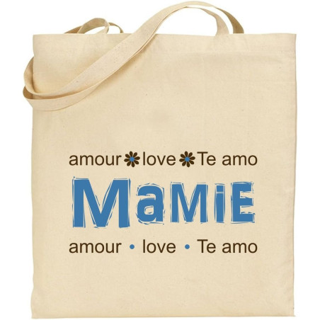 Tote Bag - Sac en Toile - Cadeau pour Mamie - Cadeau pour la fête des Grands Mères, Noël, Anniversaire, Fête de Mamy (Sac 6)